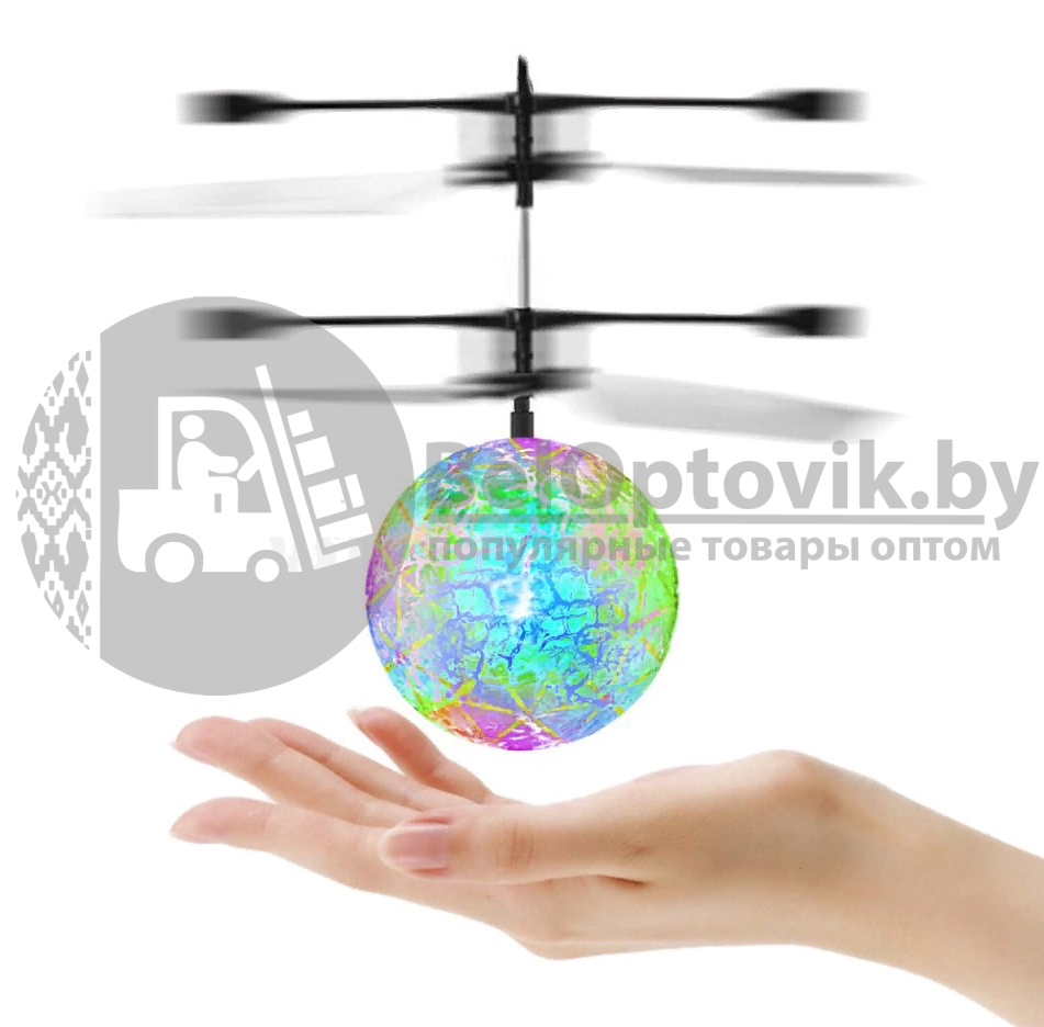 Летающая светодиодная игрушка Светящийся шар Flying Ball (с кабелем USB) JM-888 - фото 2 - id-p179625046