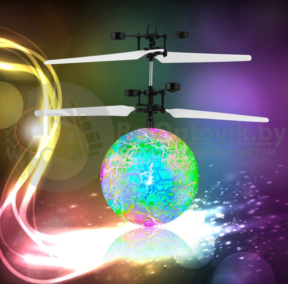 Летающая светодиодная игрушка Светящийся шар Flying Ball (с кабелем USB) JM-888 - фото 8 - id-p179625046