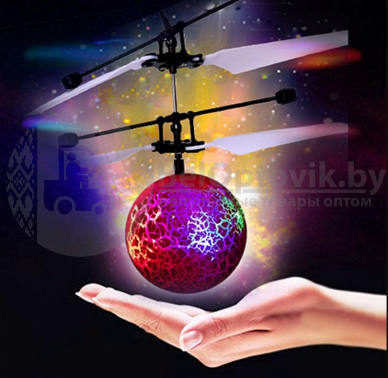 Летающая светодиодная игрушка Светящийся шар Flying Ball (с кабелем USB) JM-888 - фото 10 - id-p179625046