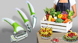 Фрукто-овощечистка 3в1 для шинковки, для овощей и фруктов TV Triples Slicer (набор ножей)