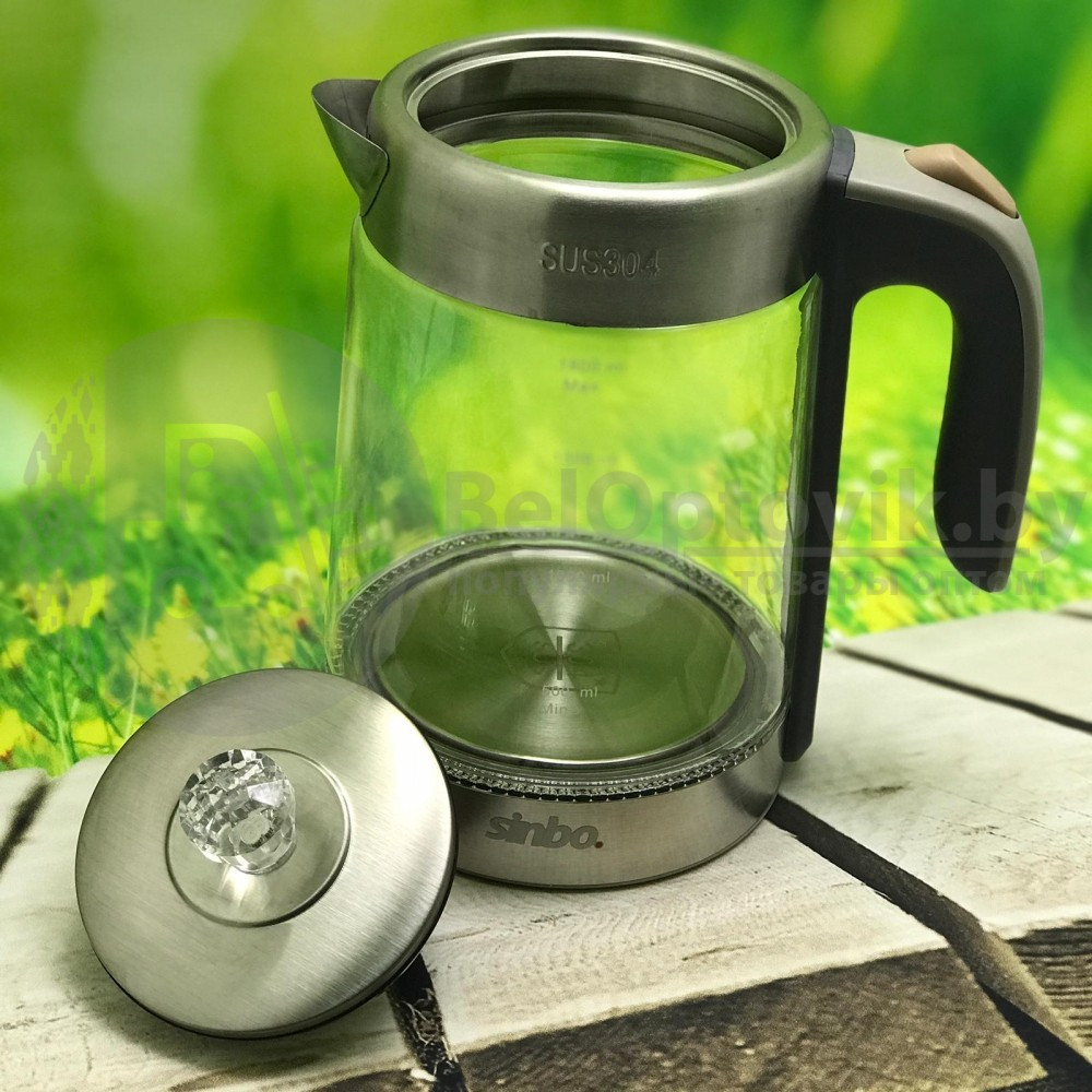 Чайный набор Sinbo Турецкий самовар (заварочный чайник 0,9l электрочайник 2.0 l) stm5815 серая ручка - фото 2 - id-p179625279