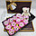 Подарочный набор 12 мыльных роз  Мишка Розовые оттенки, фото 6
