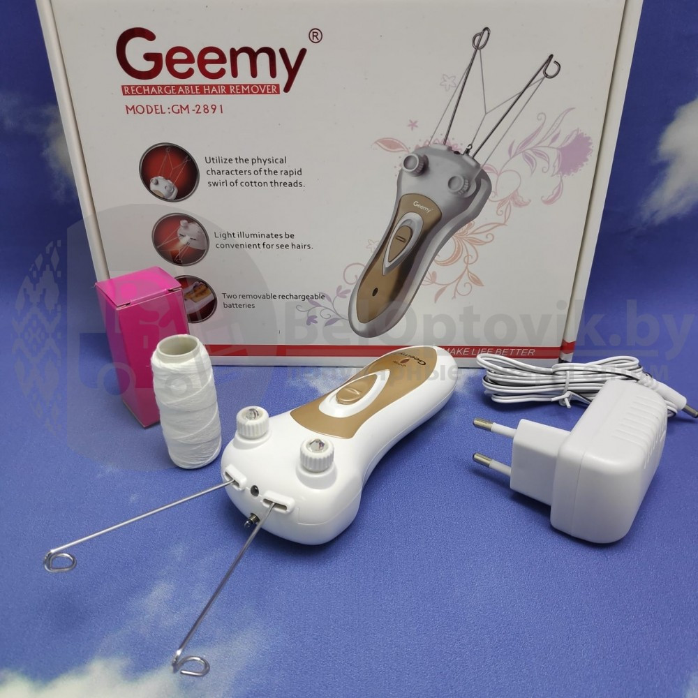Беспроводной электрический ниточный эпилятор Geemy GM-2891 для лица, ног и шеи - фото 6 - id-p179625430