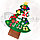 Елочка из фетра с новогодними игрушками липучками Merry Christmas, подвесная, 93 х 65 см Декор D, фото 4