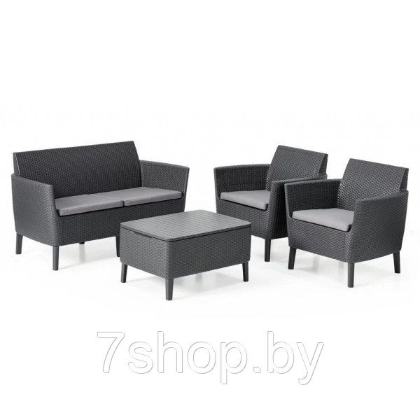 Комплект мебели Salemo 2-sofa set (Салемо), графит - фото 1 - id-p179723975