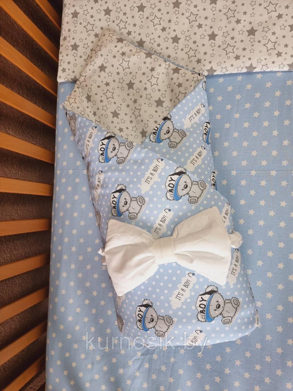 Конверт одеяло детское на выписку с бантом "Щенки" - фото 6 - id-p179731851