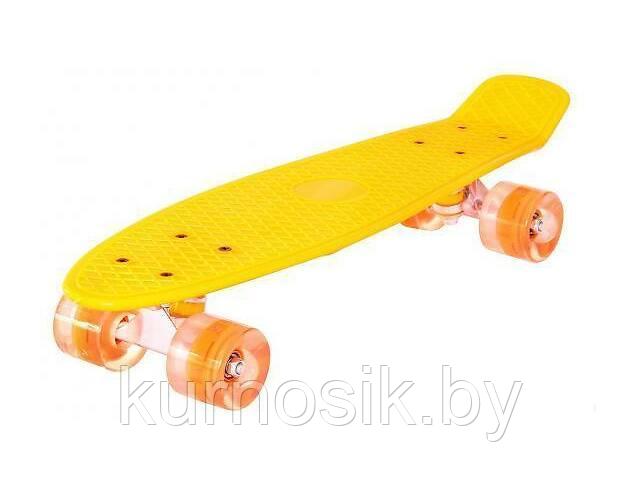 Детский скейт (пенни борд) светящиеся колеса желтый - фото 1 - id-p179732229