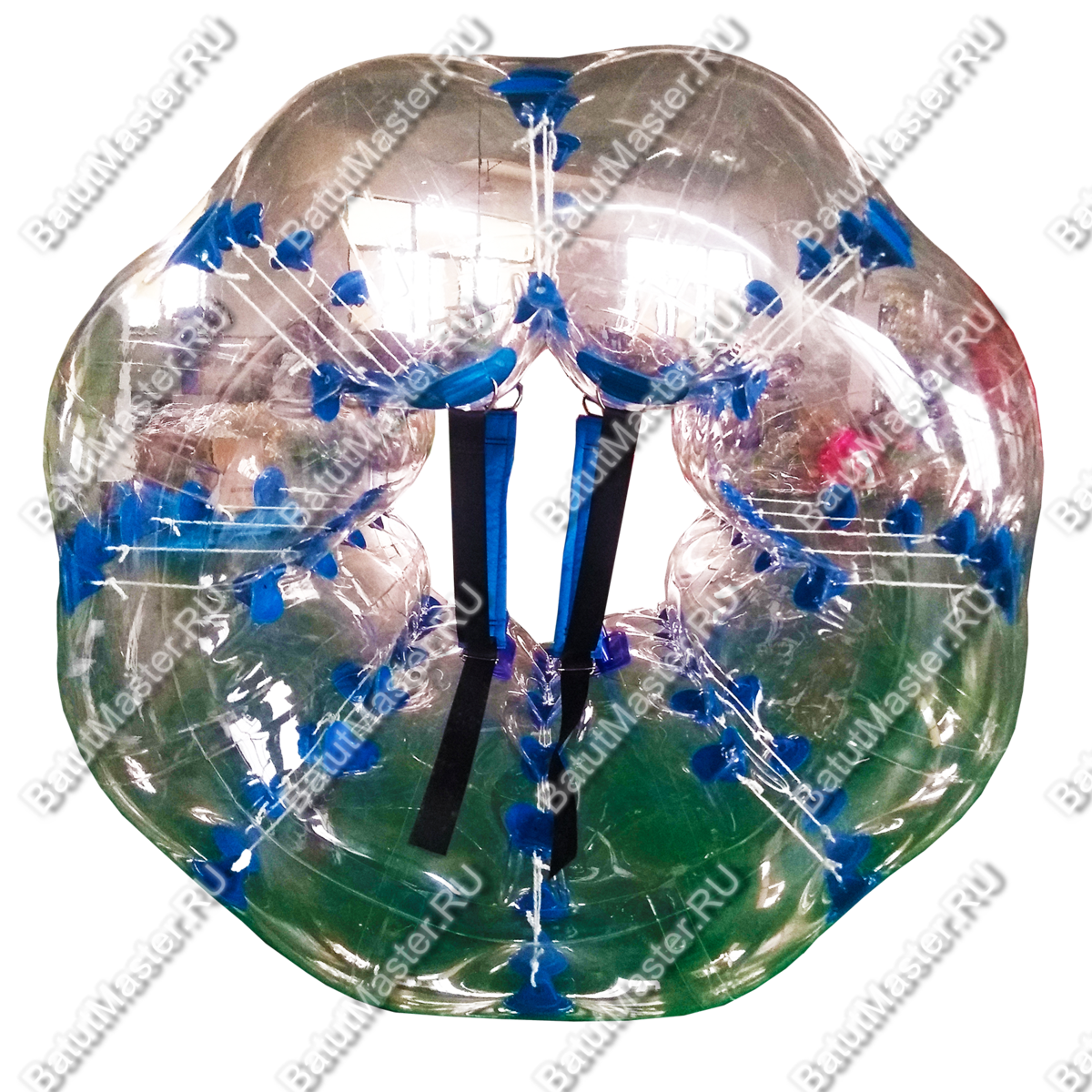 Бампербол «Прозрачный с синими держателями», ПВХ, диаметр 1,8 м - фото 1 - id-p179739869