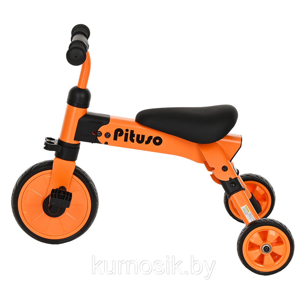 Велосипед беговел детский 2 в 1 складной Pituso Букашка PITUSO оранжевый - фото 6 - id-p179740874