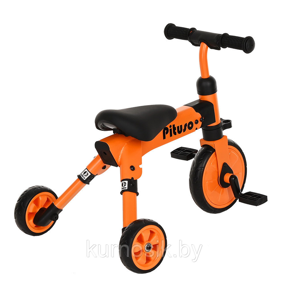 Велосипед беговел детский 2 в 1 складной Pituso Букашка PITUSO оранжевый - фото 7 - id-p179740874