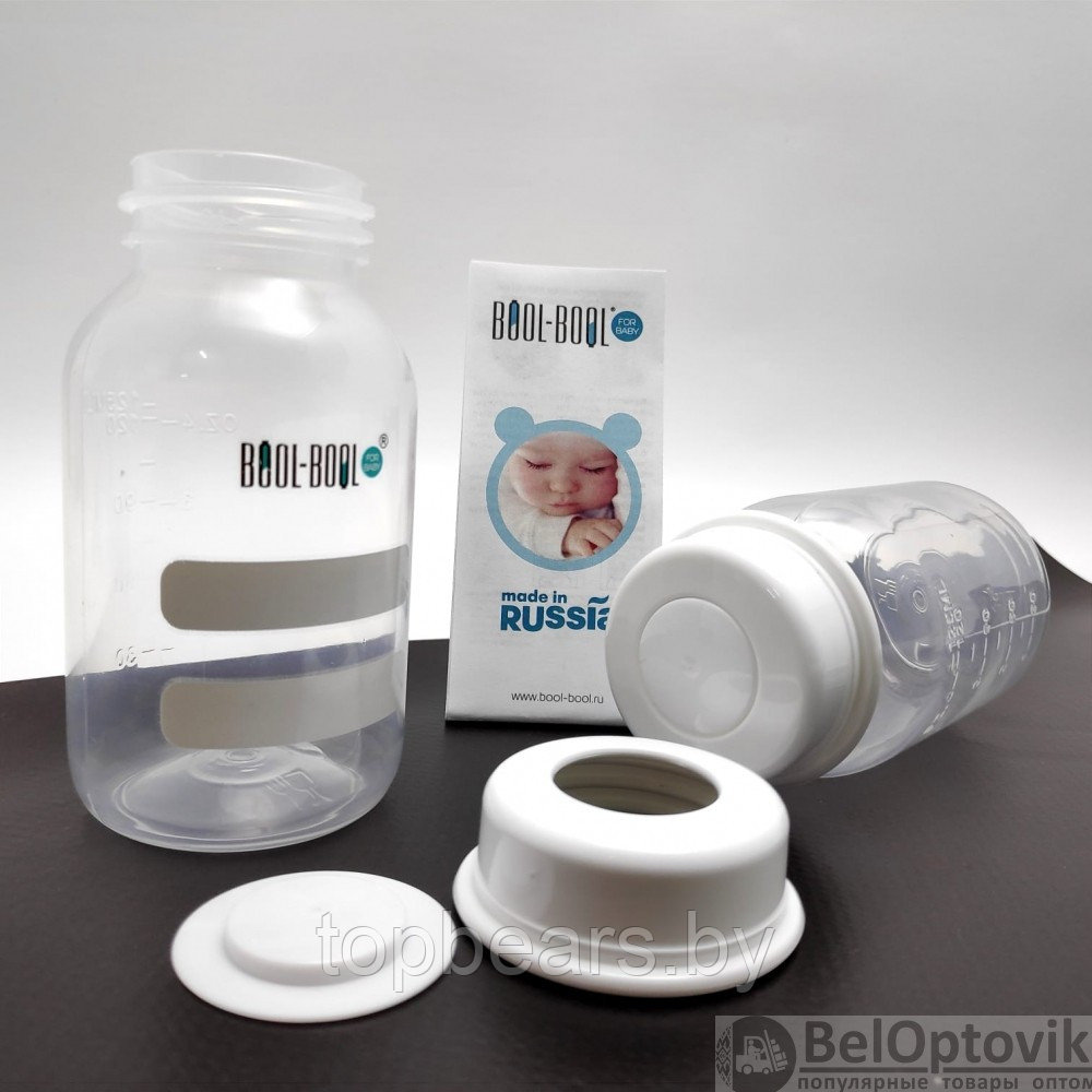 Бутылочка контейнер для хранения грудного молока BOOL-BOOL BABY FLOW, 125 мл, набор 3 шт - фото 4 - id-p179742902