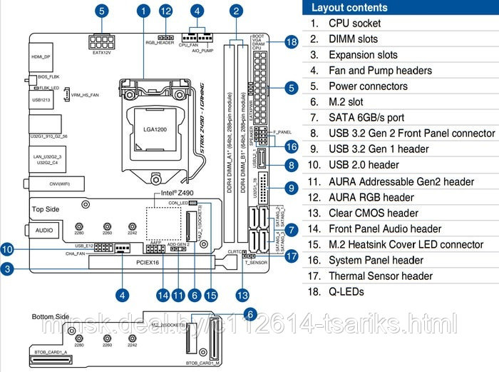 ASUS Main Board Dekstop Intel Z4902 x DIMM, Max1 x HDMI 2.0a1 x DisplayPort 1.4 64GB, DDR4 1 x PCIe 3.0 x16 - фото 3 - id-p179618253