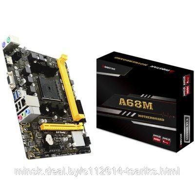 BIOSTAR Main Board Desktop; A68MHE; Socket FM2+; AMD A68H; 2x DDR3; PCI-e 3.0 x 16, PCI-e 2.0 x 1; 4x SATA - фото 3 - id-p179618217