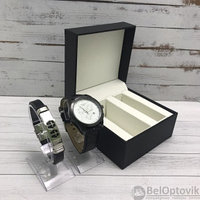 Подарочный набор 2 в 1 мужские кварцевые часы и браслет Модель 9