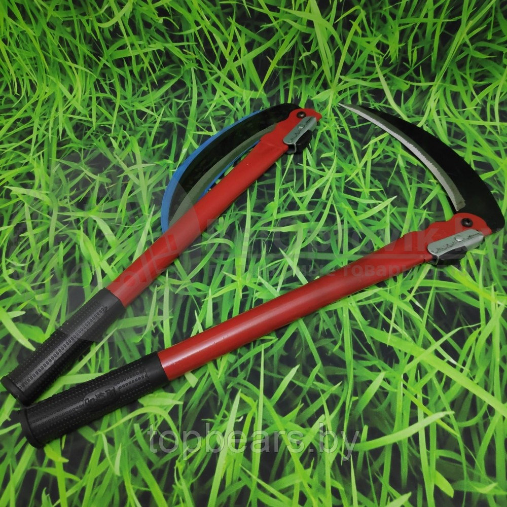 Ручная садовая коса. Серп складной на длинной ручке, 40 см - фото 3 - id-p179744549