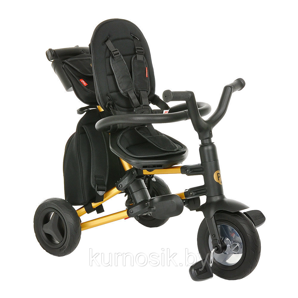 Детский велосипед трехколесный складной QPlay NOVA PLUS S700 Black-Gold - фото 8 - id-p179744490