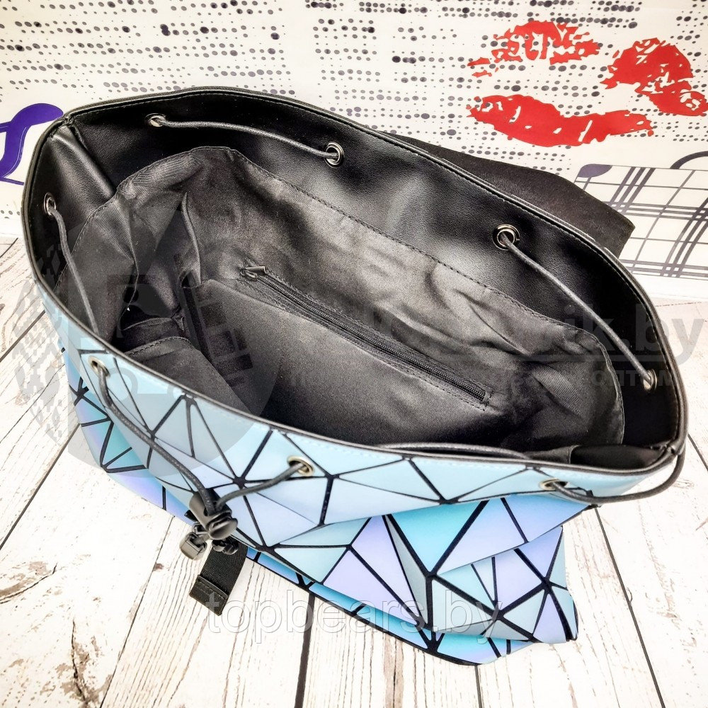 Светящийся неоновый рюкзак-сумка Хамелеон. Светоотражающий рюкзак Голубой NEW - фото 2 - id-p179744557