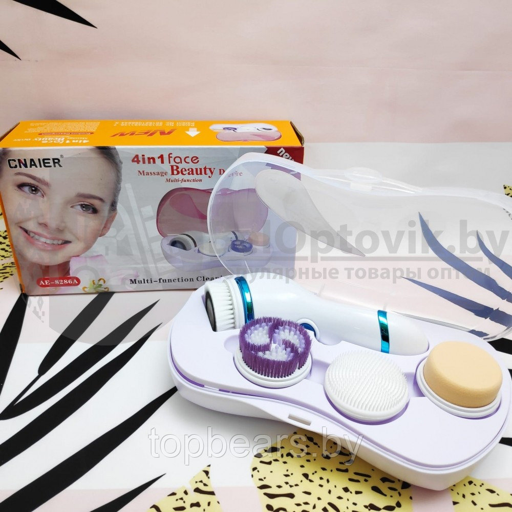 Мультифункциональный массажер уходовый для кожи лица 4 в 1 Мassager Beauty Device АЕ-8286А Розовый - фото 2 - id-p179744843