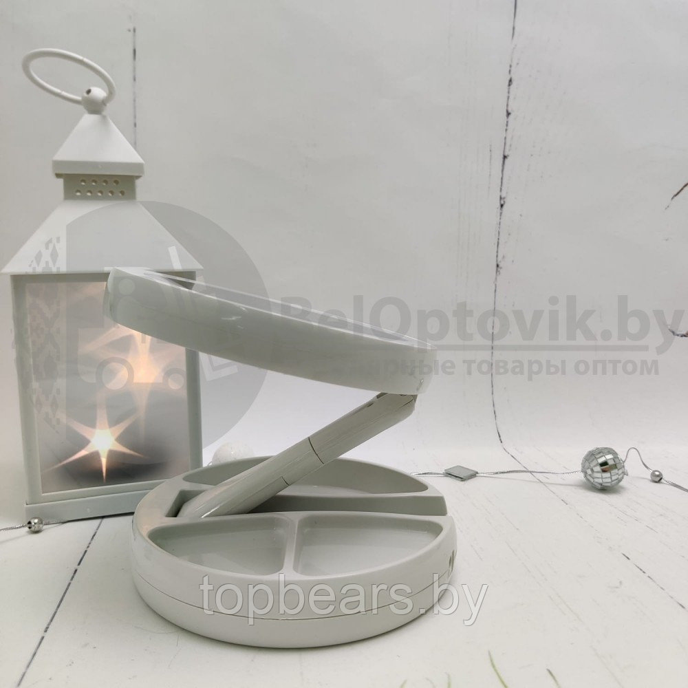 Уценка Зеркало двухстороннее со светодиодами My FoldAway Mirror White, увеличение зеркал: 1х1 и 10х1 - фото 10 - id-p179745484