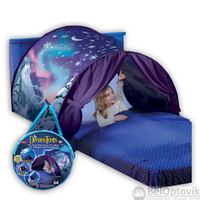 Детская палатка для сна Dream Tents (Палатка мечты) Синяя Волшебные Снежинки
