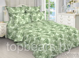 Постельное белье, бязь Комплект двух спальный (175215 см 180215 см 7070-см -2 шт) Тропикана Зеленый Живые
