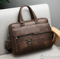 Стильная сумка - портфель для документов Jeep Buluo n.8012 Темно-коричневая, фото 1
