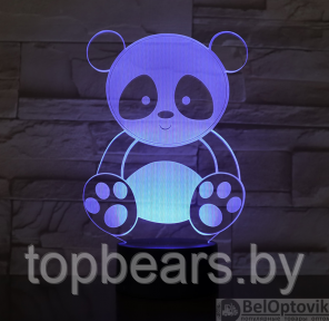 3 D Creative Desk Lamp (Настольная лампа голограмма 3Д, ночник) Панда