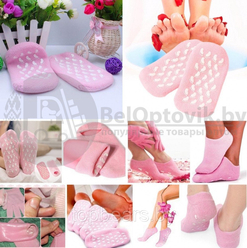-50 скидка Гелевые увлажняющие Spa носочки Gel Socks Moisturizing Цвет Mix - фото 4 - id-p179745643