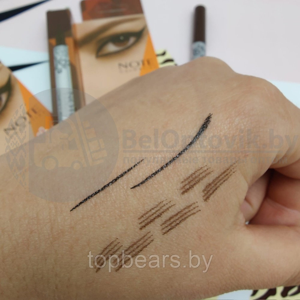 Ликвидация Фломастер - маркер для бровей Brown и подводка для глаз Black 2 в 1 Note Cosmetics Tatoo Rbow Ink - фото 5 - id-p179743784