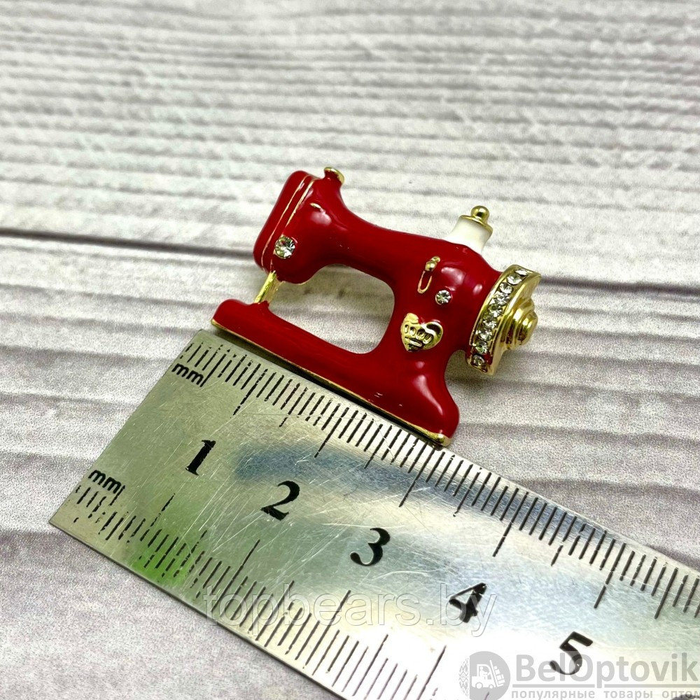 Бижутерия брошь для швеи Швейная машинка 3 см Красная - фото 3 - id-p179743178