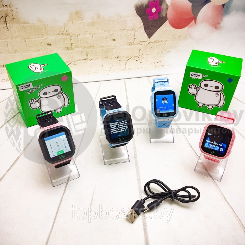 Детские GPS часы (умные часы) Smart Baby Watch Q528 Черные с голубым - фото 8 - id-p179745191