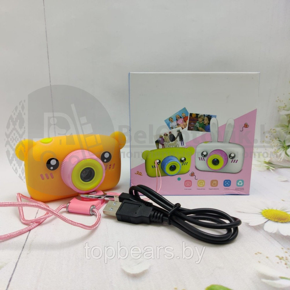 NEW design Детский фотоаппарат Zup Childrens Fun Camera со встроенной памятью и играми Мишка Синий - фото 2 - id-p179744953