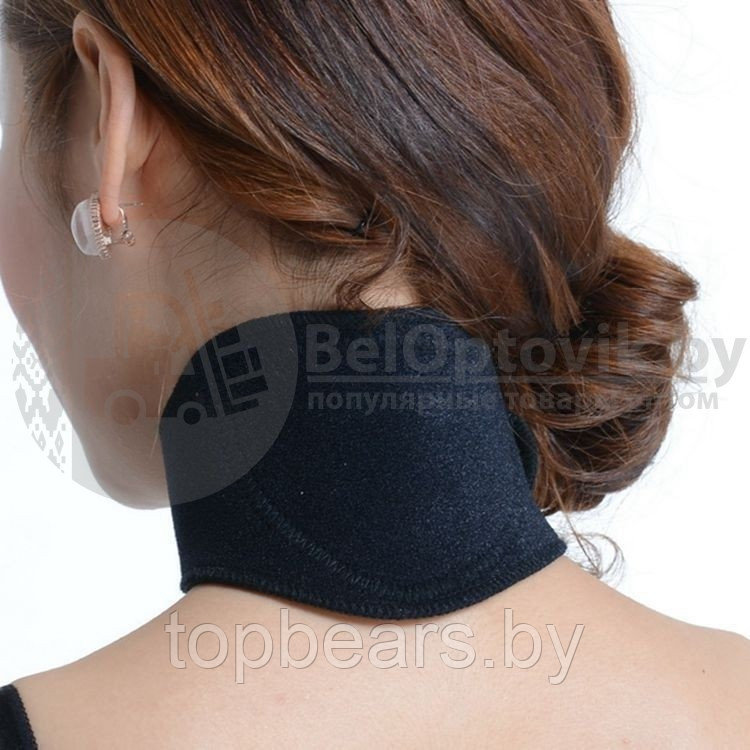 Шейный бандаж с магнитами Self heating neck guard band Черный - фото 5 - id-p179744956
