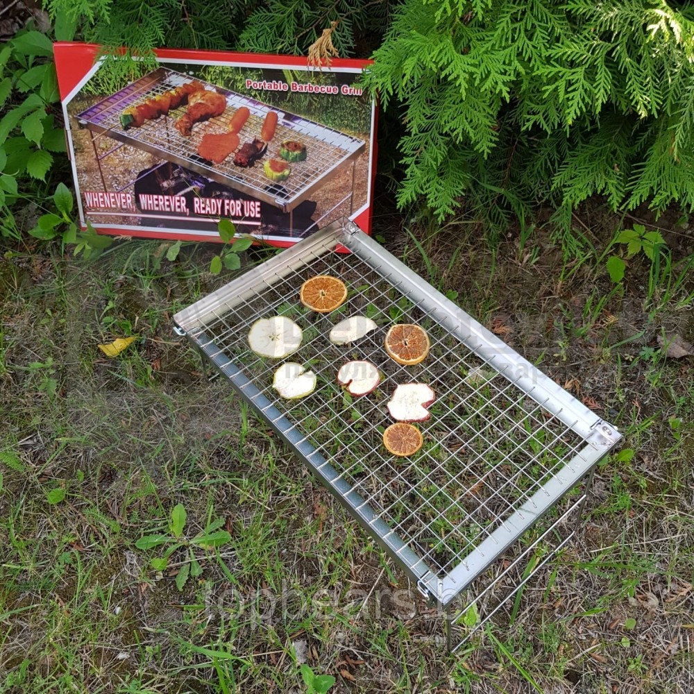 Мангал - барбекю (решетка) Portable Barbecue Grill металлический с решеткой гриль. Складной, портативный - фото 5 - id-p179744693