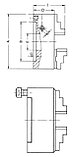 ТРЕХКУЛАЧКОВЫЙ ТОКАРНЫЙ ПАТРОН самоцентрирующийся, ROHM, Чугунный корпус, фото 2