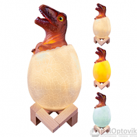 Светодиодный ночник Мезозой (лампа - ночник) 3D Динозавр игрушка с пультом управления, 16 цветов Фаброзавр