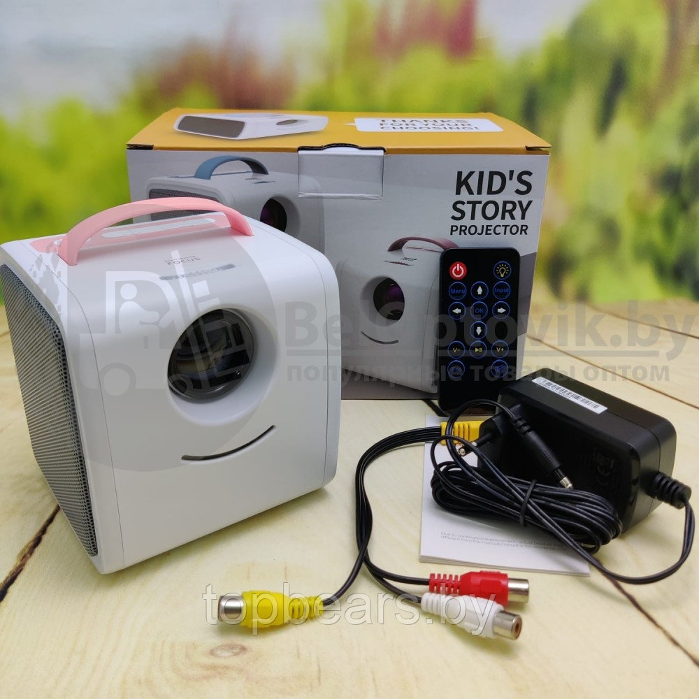 Детский проектор Kids Story Projector Q2 Белый с голубой ручкой - фото 6 - id-p179745216