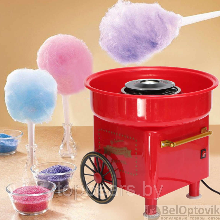 Аппарат для приготовления сладкой сахарной ваты RETRO Cotton Candy CARNIVAL, 500 W Розовая - фото 9 - id-p179744735