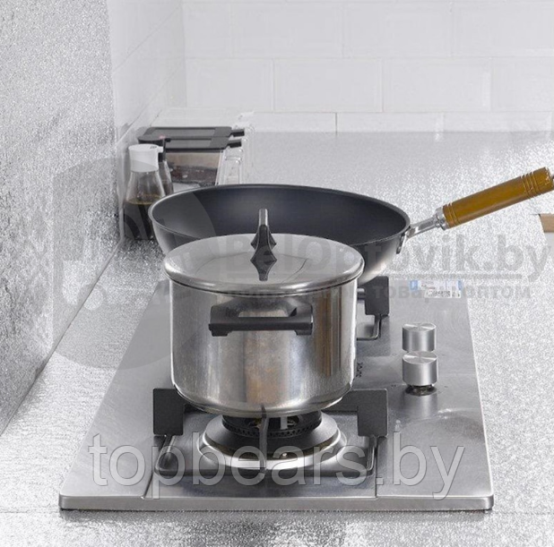 Кухонная алюминиевая фольга - стикер (60смх3м) Масло - защитная и огнестойкая Золото - фото 7 - id-p179743885