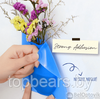 Настенная силиконовая ваза для цветов Magic Vase, многоразовая (без клея, гипоаллергенный материал) Синяя