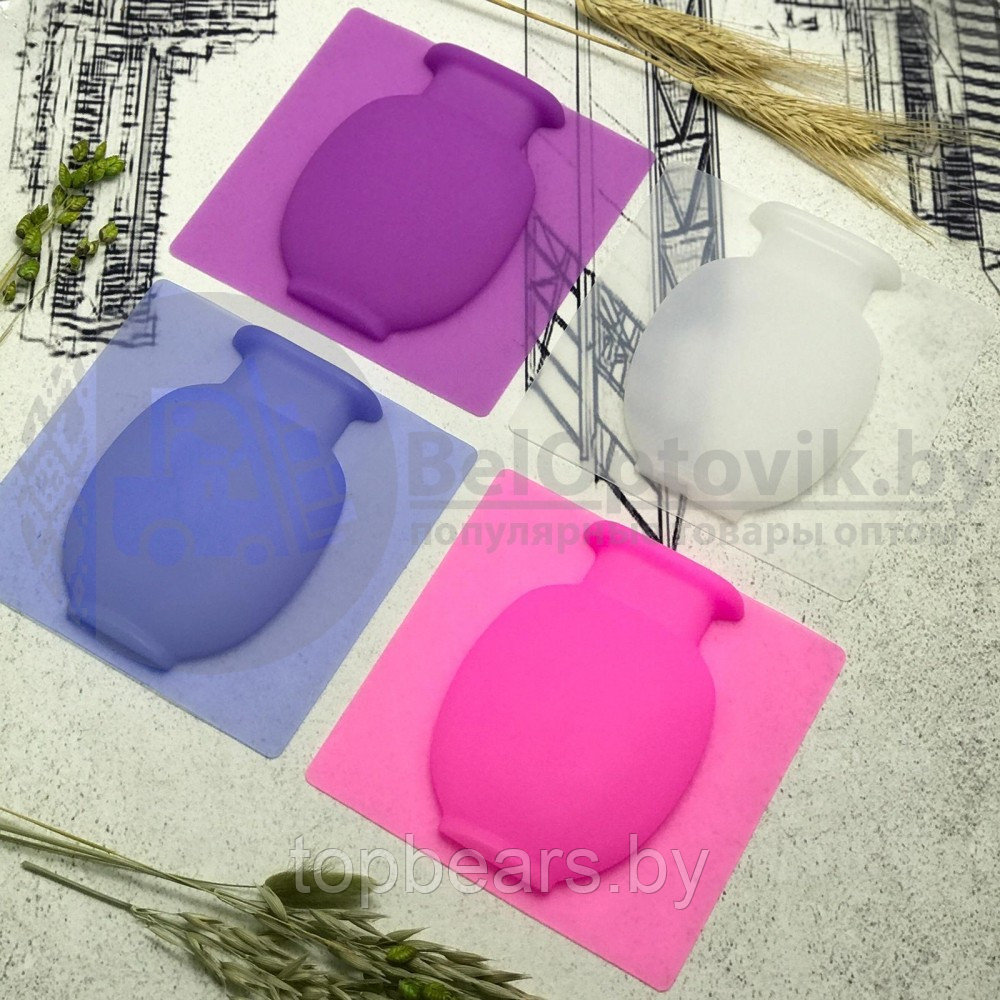 Настенная силиконовая ваза для цветов Magic Vase, многоразовая (без клея, гипоаллергенный материал) Синяя - фото 8 - id-p179743961