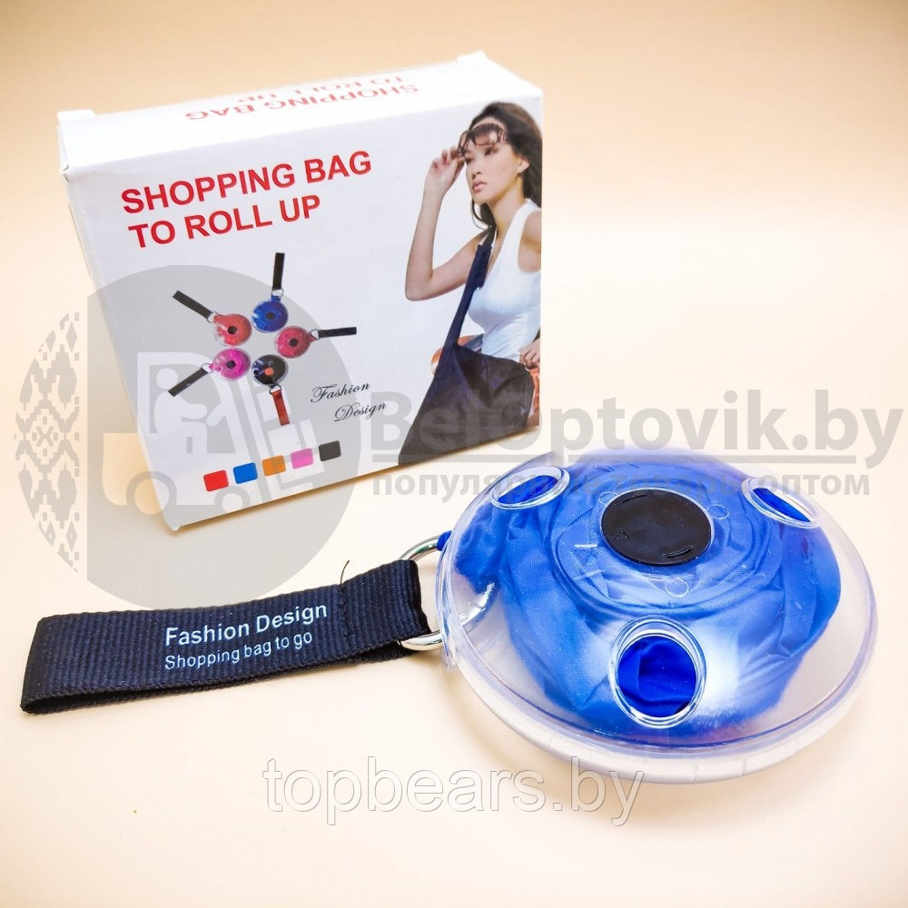 Сумка шоппер складная Nautiloop Roll-Up Bag для покупок Синяя - фото 2 - id-p179743386