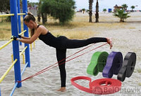 Набор эспандеров (резиновых петель) 208 см Fitness sport для фитнеса, йоги, пилатеса (4 шт с инструкцией)