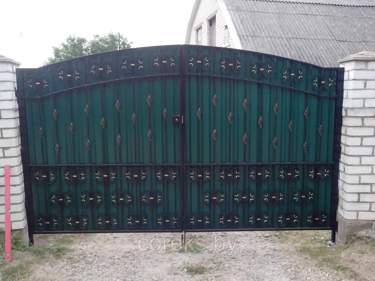 Распашные ворота №15, размер 320х140см, без установки, без столбов.