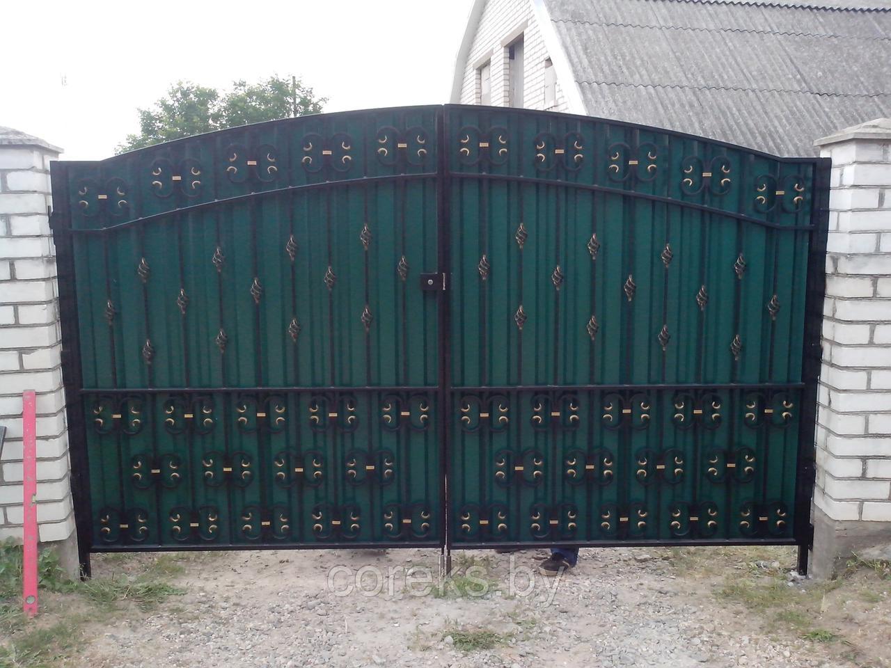 Распашные ворота №15, размер 320х140см, без установки, без столбов. - фото 2 - id-p5419869