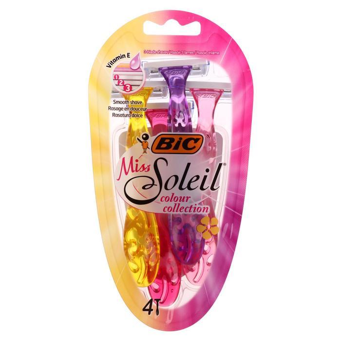 Набор бритв BIC Lady 3 SOLEIL Miss Colour Collection 3 лезвия, 4 шт. - фото 1 - id-p179671634
