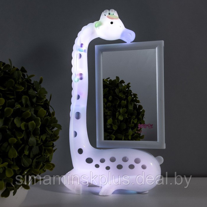 Настольная лампа с фоторамкой "Жираф" LED 3Вт USB белый 17х8х30 см - фото 2 - id-p179787893