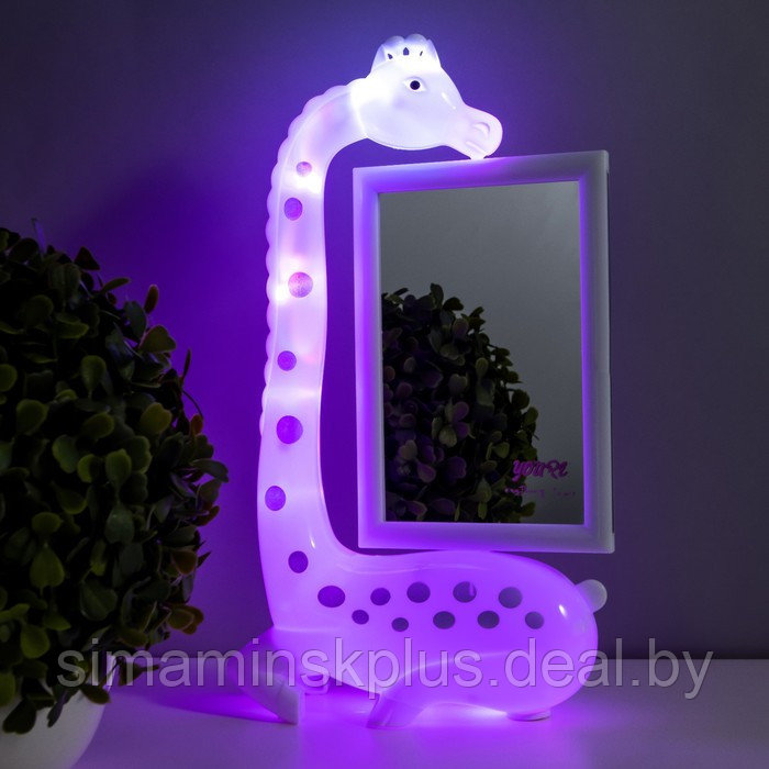 Настольная лампа с фоторамкой "Жираф" LED 3Вт USB белый 17х8х30 см - фото 3 - id-p179787893