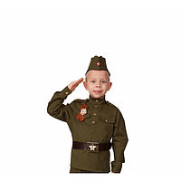 Карнавальный костюм «Солдат малютка», сорочка, головной убор, р. 28, рост 98 см