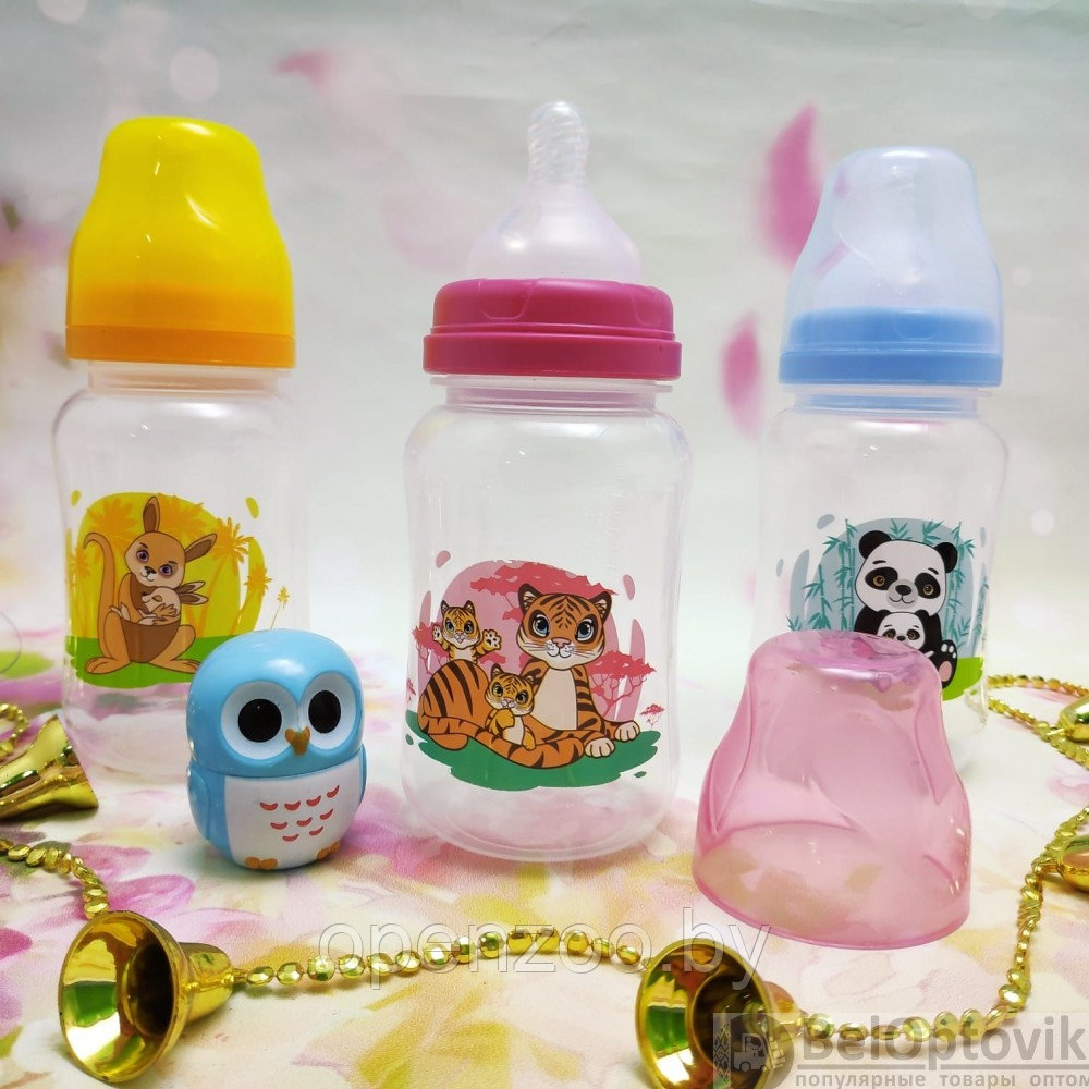 Бутылочка с соской Мать и дитя (широкое горлышко) для воды и других напитков, 270 мл (с 0 месяцев) Розовая - фото 3 - id-p179791078
